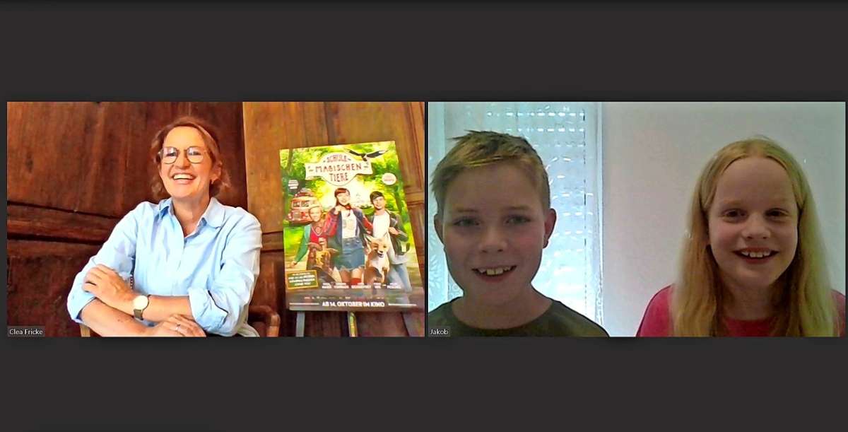 Hannah und Jakob haben sich im Videochat mit der Autorin Margit Auer getroffen.